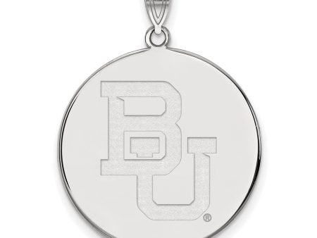 10k White Gold Baylor U XL  BU  Disc Pendant Supply