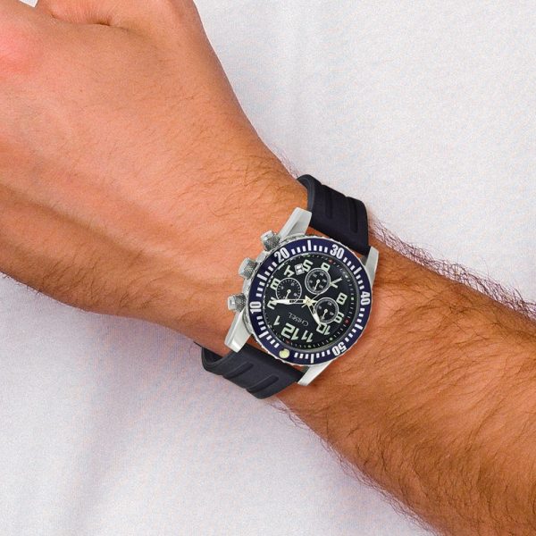 Chisel Mens Black Dial & Silicone Strap Chronograph Watch Online