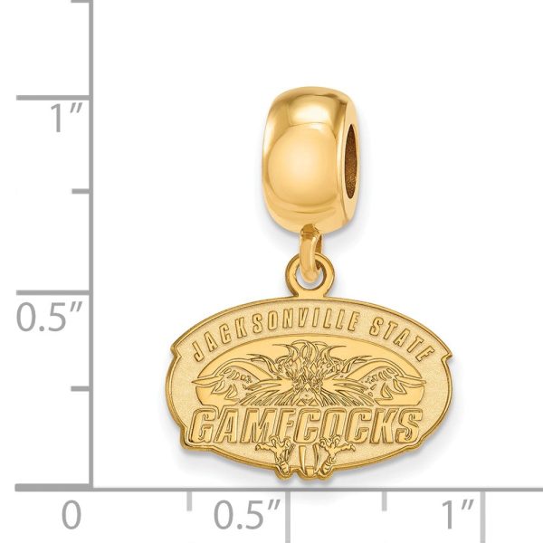 14k Gold Plated Silver Jacksonville State U. Sm Dangle Bead Charm Online Sale