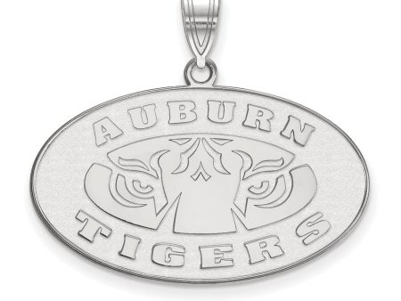 10k White Gold Auburn U Large Logo Pendant Online Sale