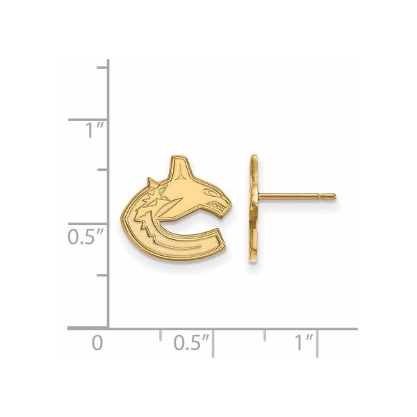 SS 14k Yellow Gold Plated NHL Vancouver Canucks Small Post Earrings Online now