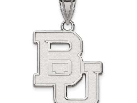 10k White Gold Baylor U Large  BU  Pendant Online Sale