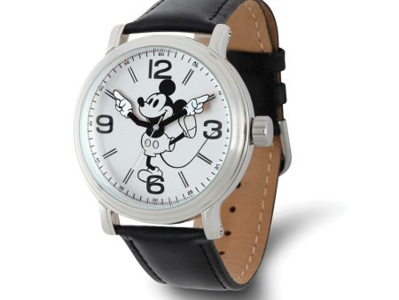 Disney Adult Size Black Strap Mickey Mouse w Moving Arms 44mm Watch Hot on Sale