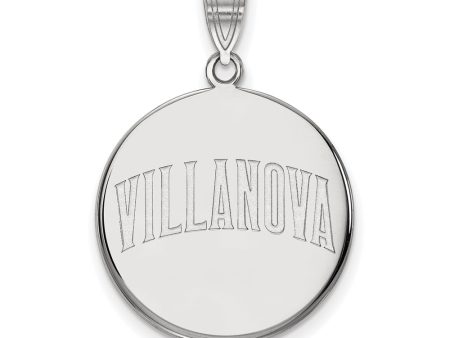 10k White Gold Villanova U. Large Script Disc Pendant Fashion