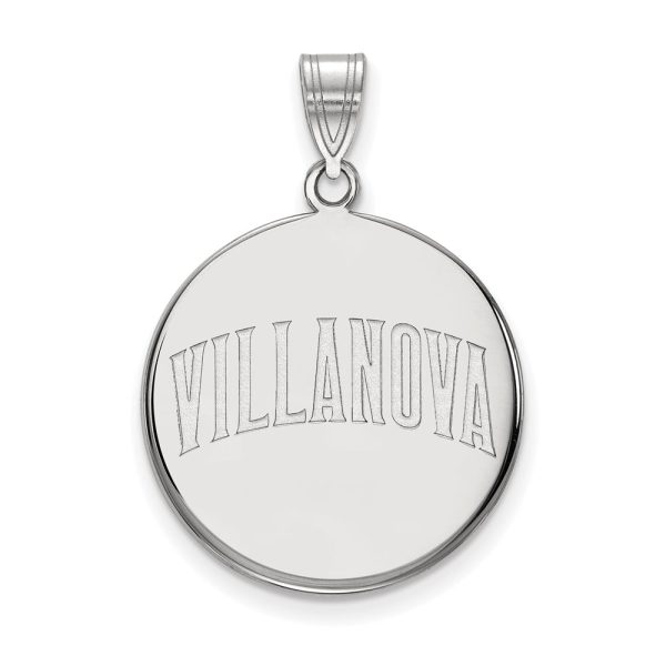 10k White Gold Villanova U. Large Script Disc Pendant Fashion