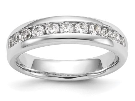 14K White Gold 1 6 to 3 4Ctw Lab Created Diamond 11-Stone Channel Band Online