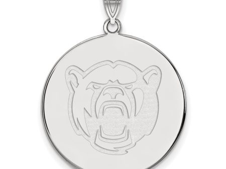 10k White Gold Baylor U XL Bears Disc Pendant Online Hot Sale