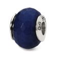 Dark Blue Quartz Stone & Sterling Silver Bead Charm, 13mm Cheap