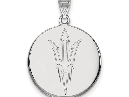 10k White Gold Arizona State Large Disc Logo Pendant Sale