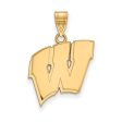 10k Yellow Gold U. of Wisconsin Large Initial W Pendant Fashion