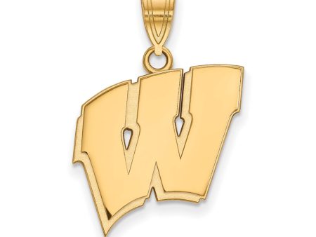 10k Yellow Gold U. of Wisconsin Large Initial W Pendant Fashion