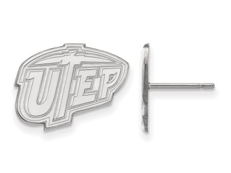 10k White Gold University of Texas El Paso Post Earrings on Sale