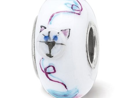 Fenton Sterling Silver Hand Painted Mittens 3D Glass Bead Charm Hot on Sale